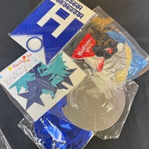 Blue Birthday Party Balloons and Decorations Set - Blue, Silver, Black banner